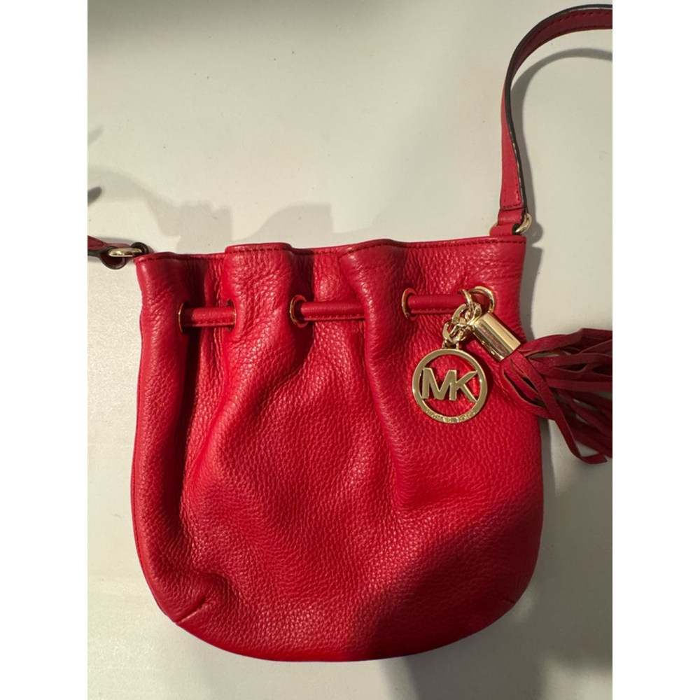 Michael Kors Red Leather Bucket Bag Small - Picture 2 of 13
